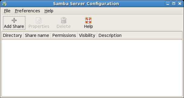 Fedora Samba Server Configuration Tool