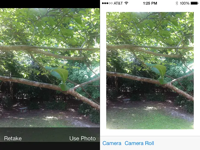The iOS 8 Camera example app running