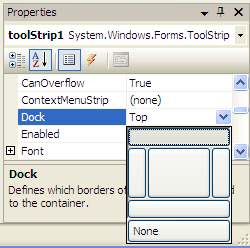 Changing location of C# Toolbar