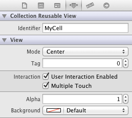 Setting the collection view cell reuse identifier