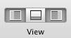 The Xcode 4 View toolbar buttons