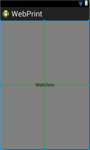 A WebView object added to the Android web printing example UI