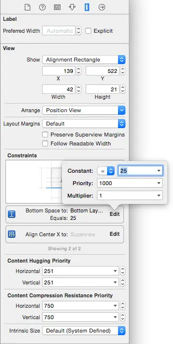 Editing an Auto Layout constraint