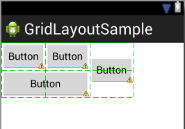 GridLayout cell spanning with vertical center gravity