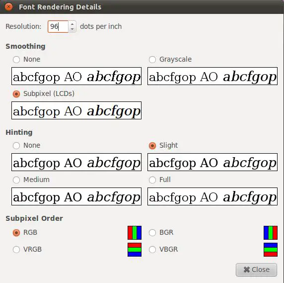 Ubuntu 11.04 Unity Font Rendering Preferences