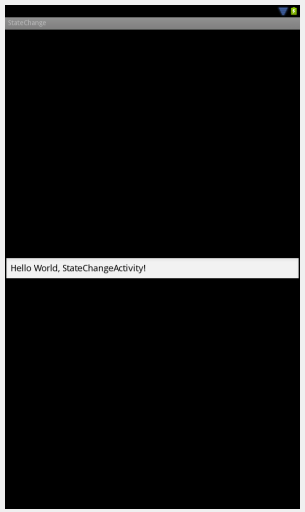 The user interface of an example Kindle Fire Android activity designed to show state changes