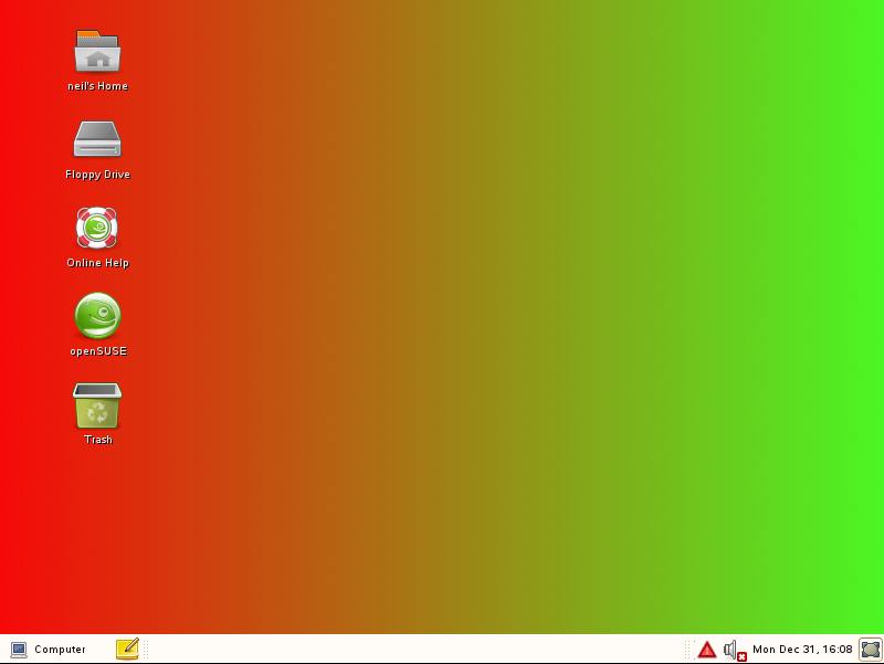 openSUSE Desktop with Gradient background Image