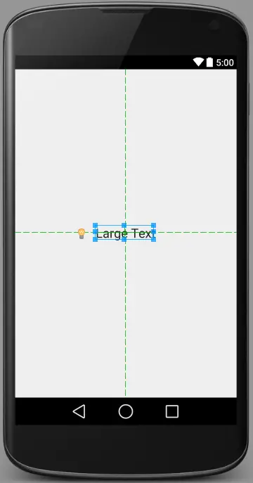 A TextView object centered in the parent layout