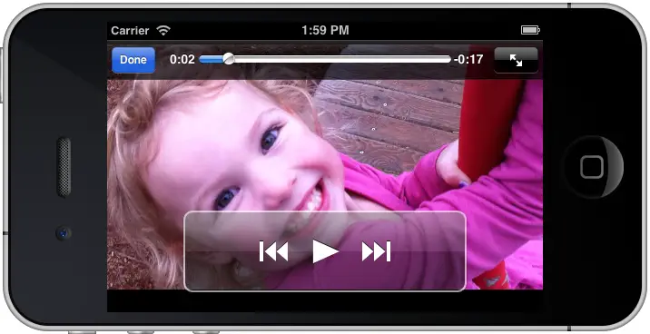 Video playback from within an iPhone iOS 5 application