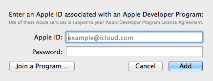 Entering an Apple ID into Xcode 6