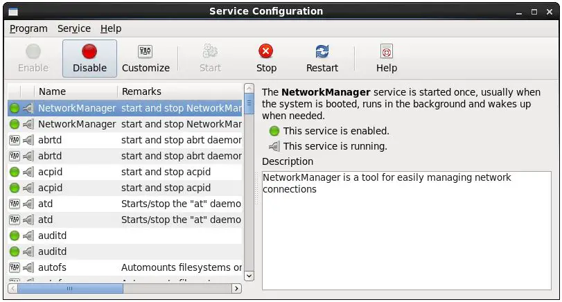 Configuring services on RHEL 6