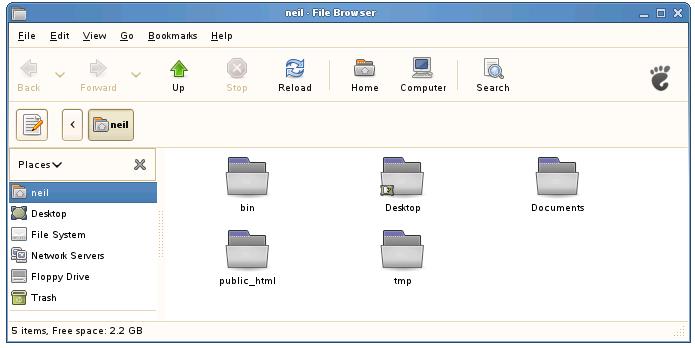 the openSUSE File Manager in icon mode