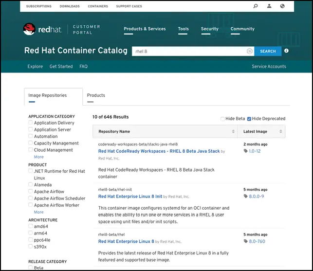 Rhel 8 container catalog.png