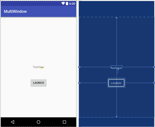 Android Studio multi-window example UI