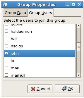 Configuring group properties on CentOS