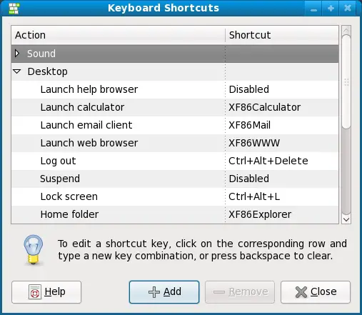 Configuring keyboard shortcuts in Fedora