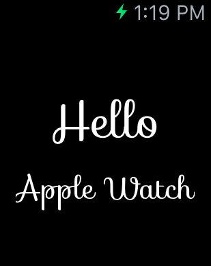 A WatchKit custom font app example running