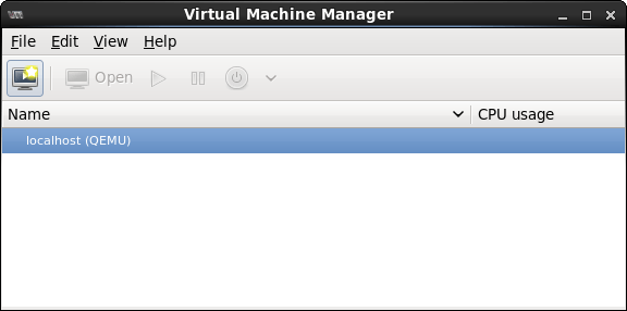 The CentOS 6 virtual machine manager