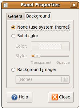 Changing the backgound of an Ubuntu desktop panel
