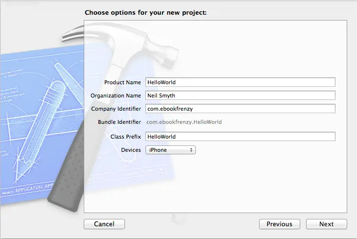 Creating a new project in Xcode 5