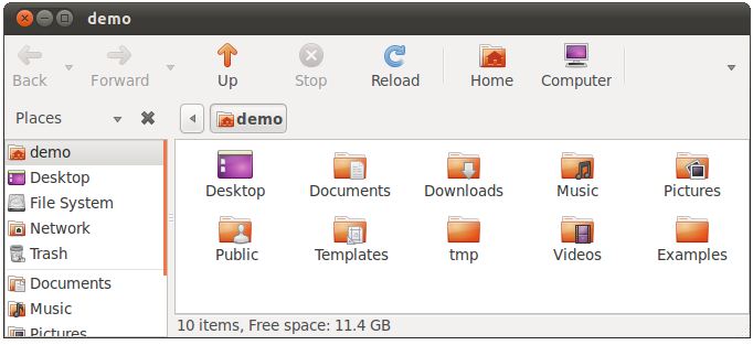 Ubuntu 11.04 icons at 66% zoom