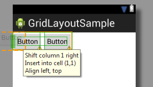 Inserting a new column into an Android GridLayout