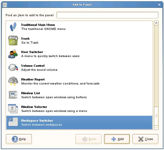 Adding the Workspace Switcher to an openSUSE desktop Panel