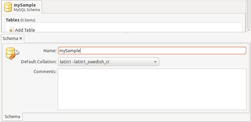 Changing schema name in MySQL Workbench