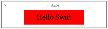 A loabel displayed in the Swift Playground