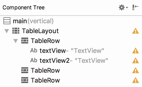TextViews added to an Android TableRow