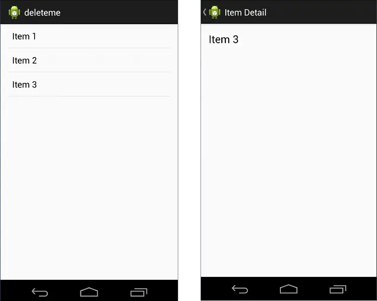 Master/Detail flow on a small Android screen