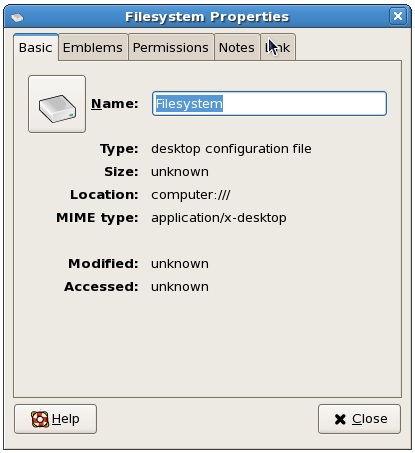 CentOS Filesystem properties