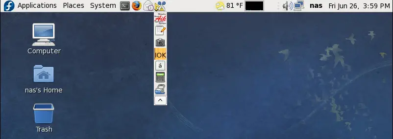 Accessory Menu added as a Drawer on the Fedora Panel