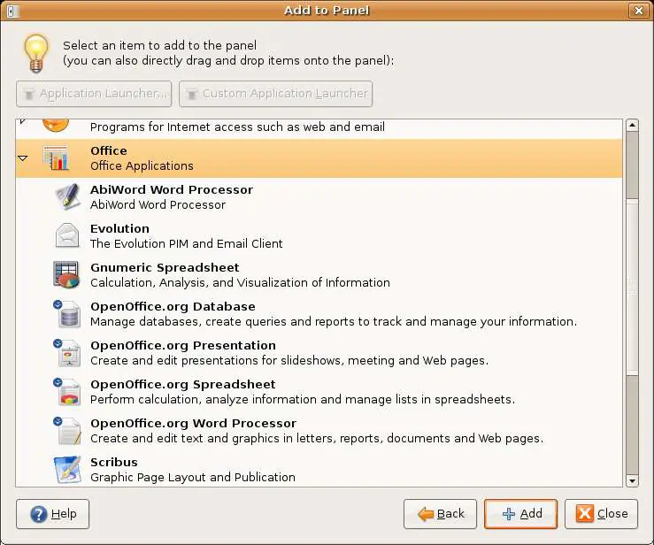 Gnome add application.jpg