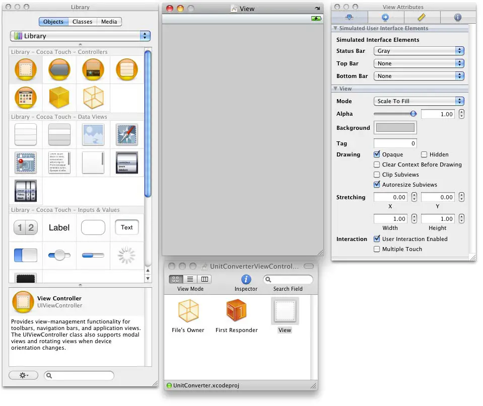 Interface Builder with all Windows Visible