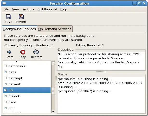 Enabling the NFS service on CentOS