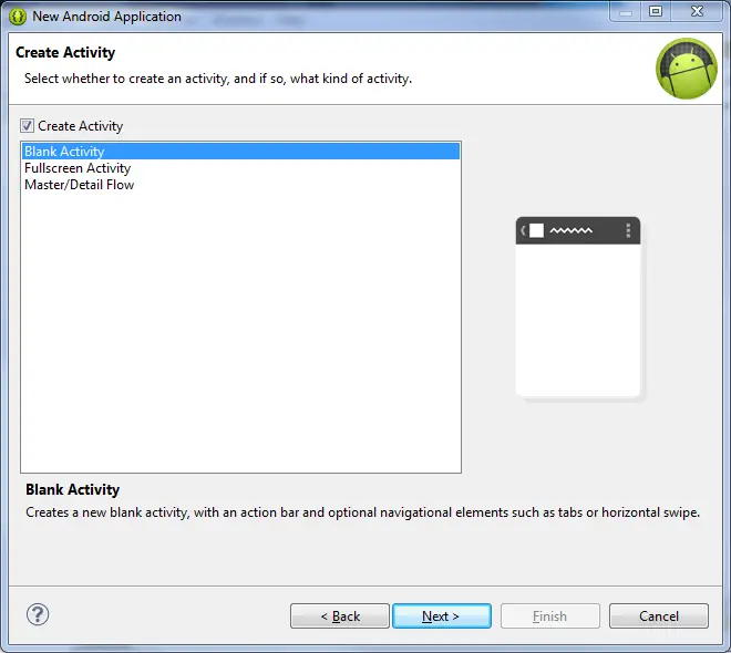 Configuring an Android Activity