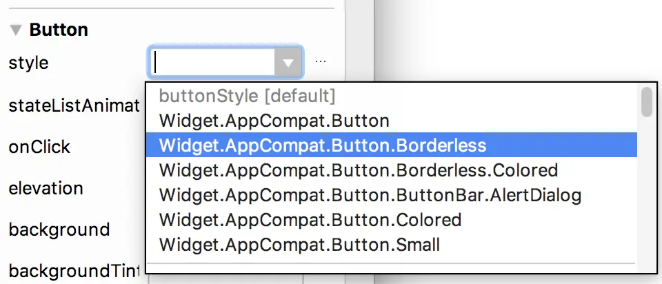 The Frameless Button option