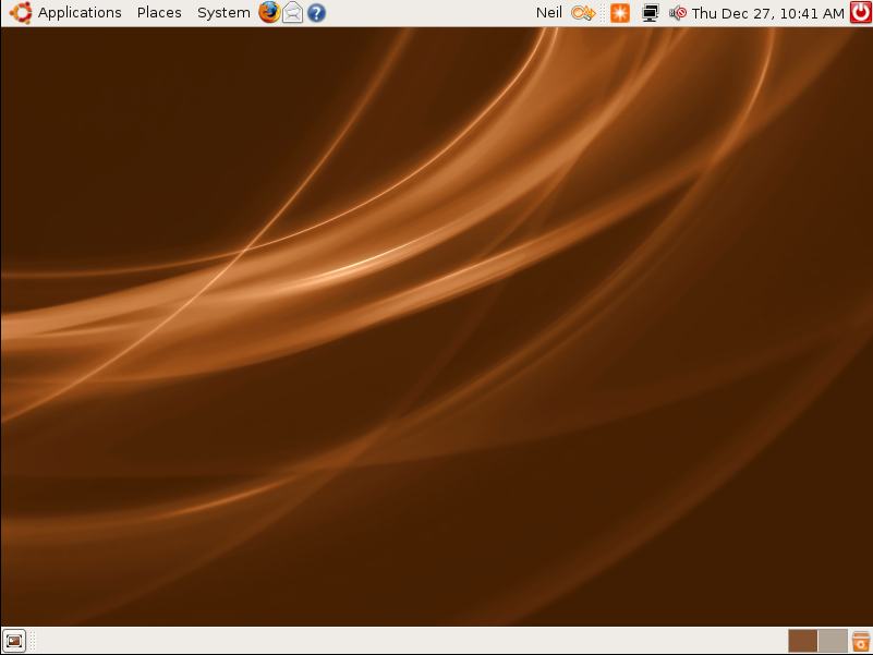 A new Ubuntu Desktop after initial login