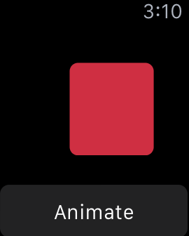 The watchOS 2 WatchKit App animation tutorial running