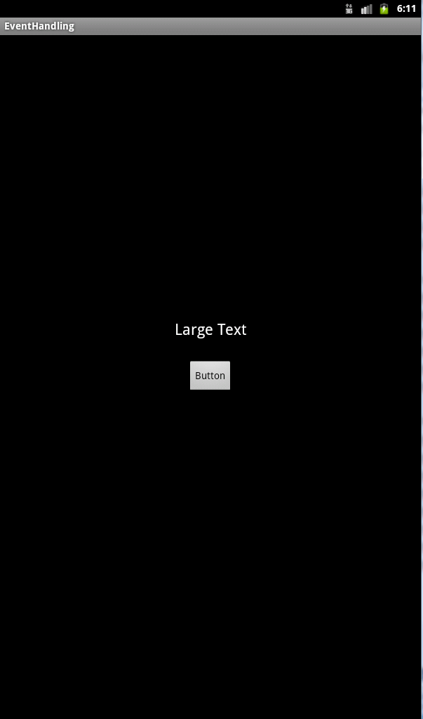 The user interface of an Android event handling example app