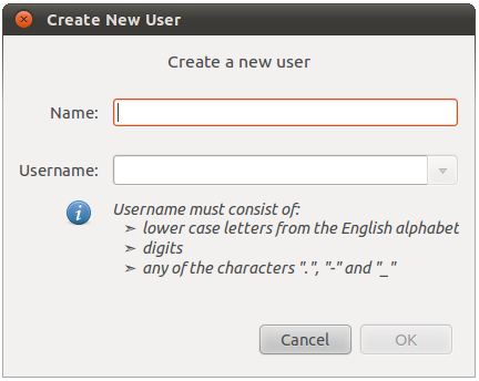 The Ubuntu 10.10 create new user dialog