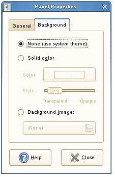 OpenSUSE desktop panel background settings