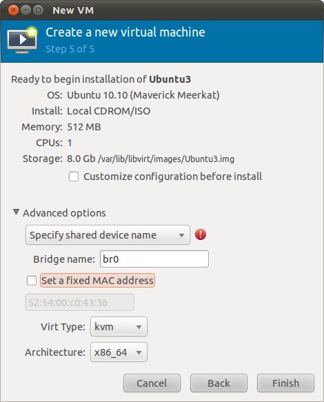 Configuring an Ubuntu KVM guest to use a network bridge