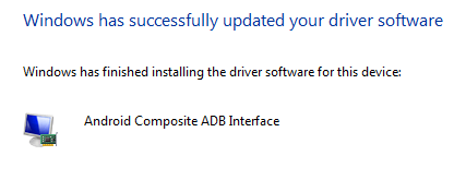 Google Windows USB Driver installed