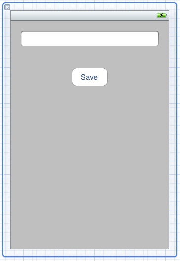 The Interface Builder UI design for an example iPhone iOS 5 file handling application