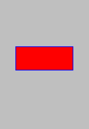 A filled rectangle with a border drawn on an iPhone
