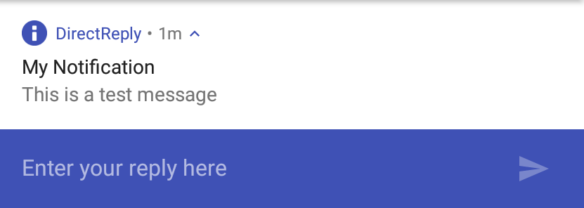 An Android 7 Direct Reply Notification