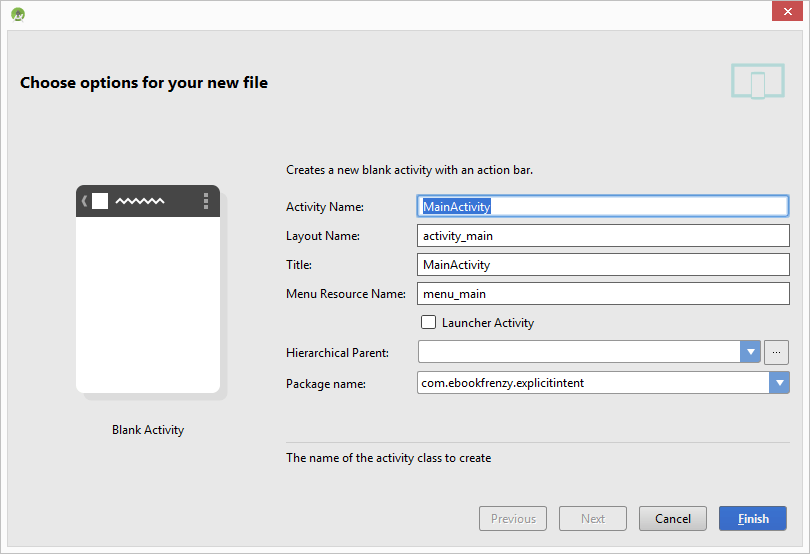Adding a new Activity to an Android Studio project