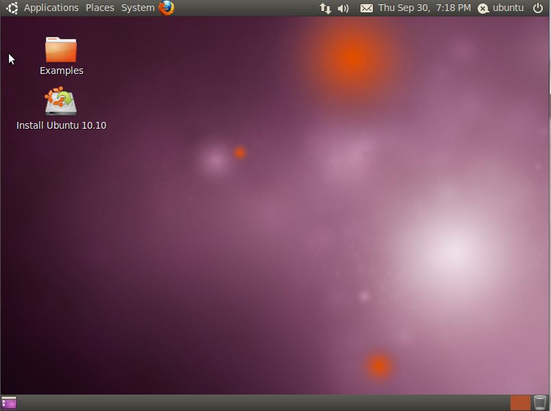 The Ubuntu 10.10 Live Desktop